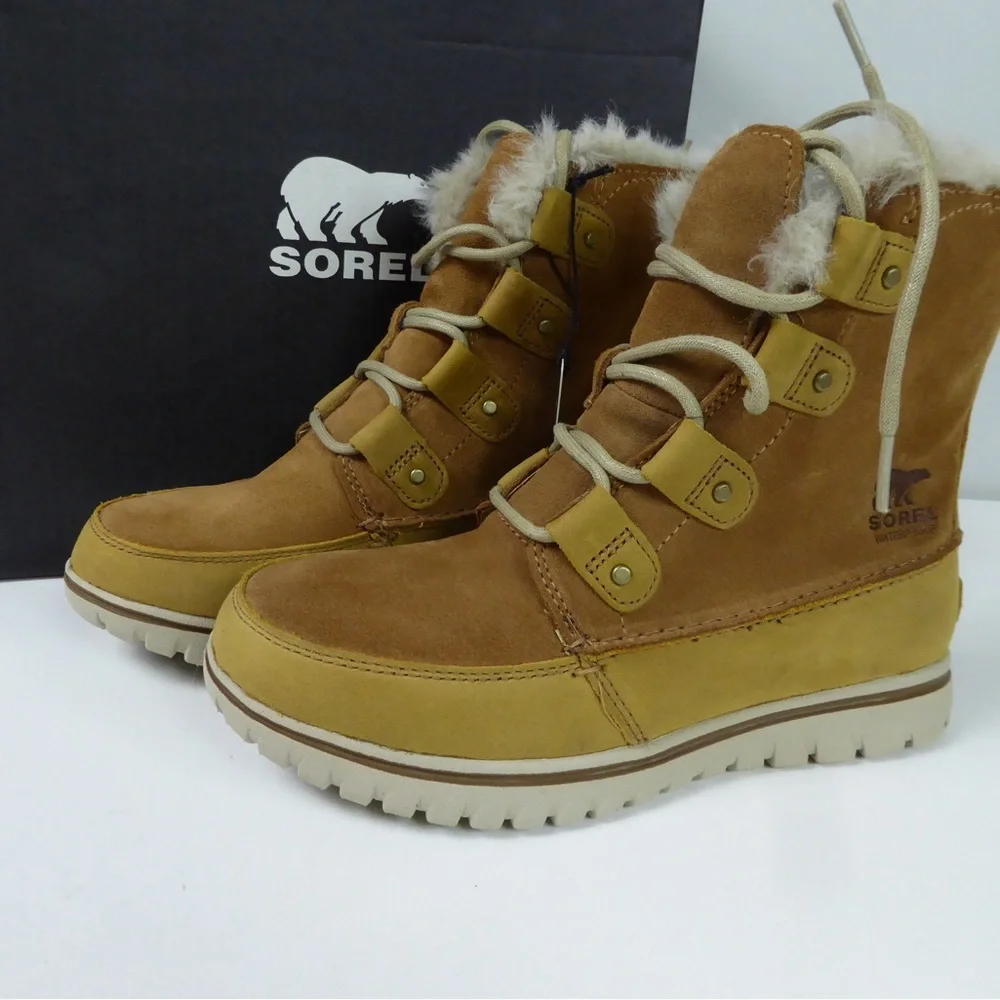Sorel Waterproof Cozy Joan Waterproof Suede Leather Boots Fur Collar NIB - Picture 2 of 10